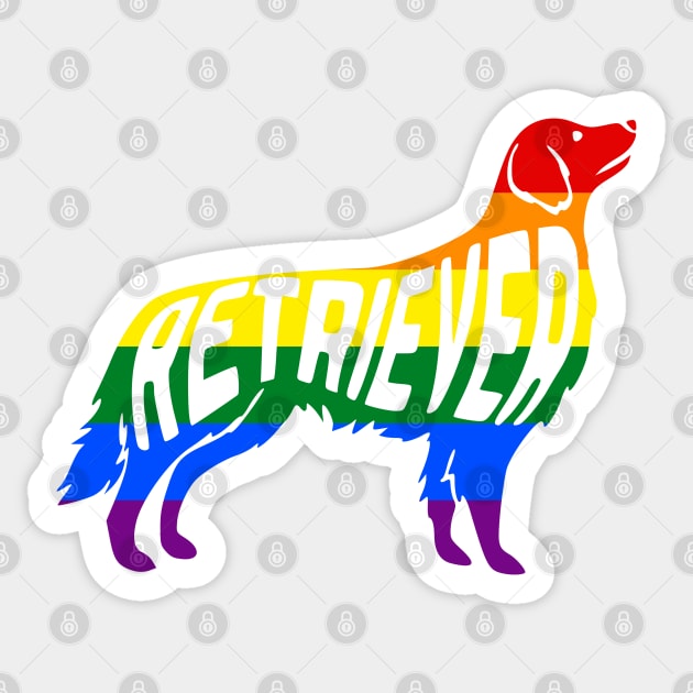 Rainbow Golden Retriever Pride - Pride Month - LGBT Gifts - Pride Flag Retriever Sticker by Yesteeyear